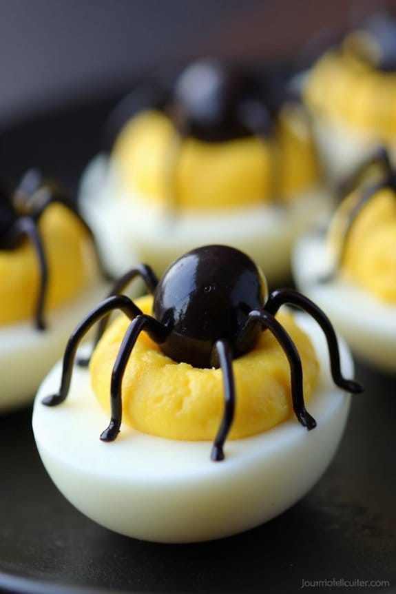 spooky halloween deviled eggs