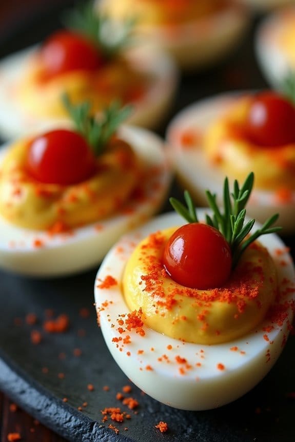spooky halloween deviled eggs