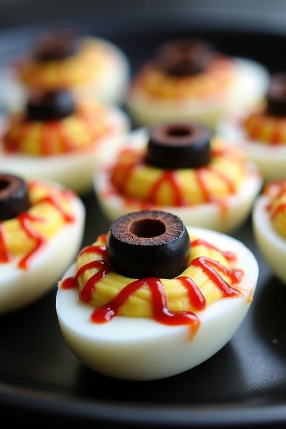 spooky halloween deviled eggs