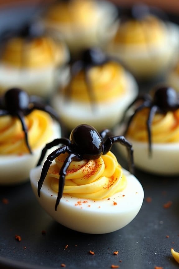 spooky halloween deviled eggs