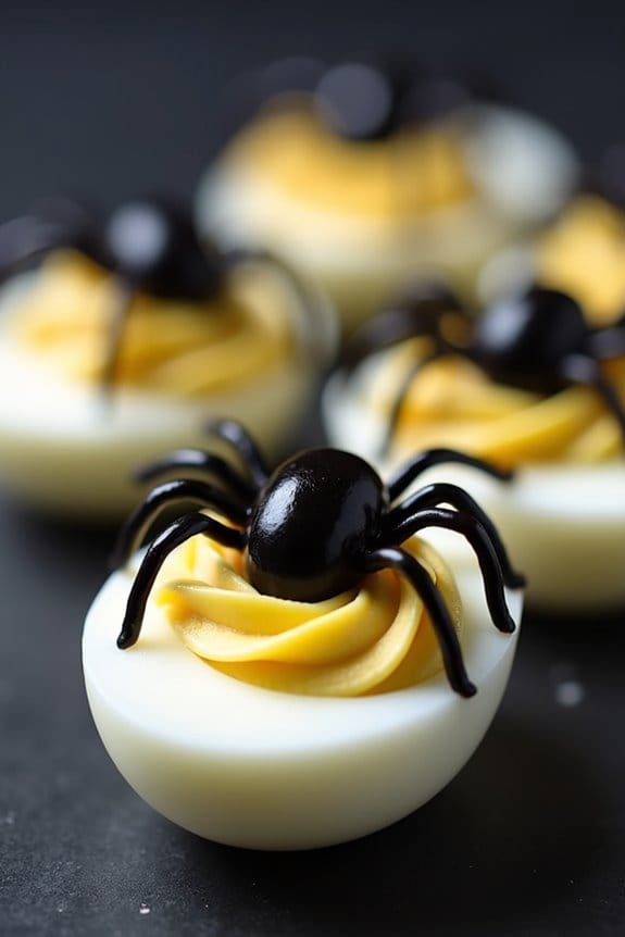 spooky halloween deviled eggs