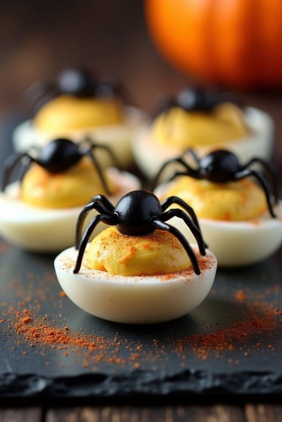 spooky halloween deviled eggs