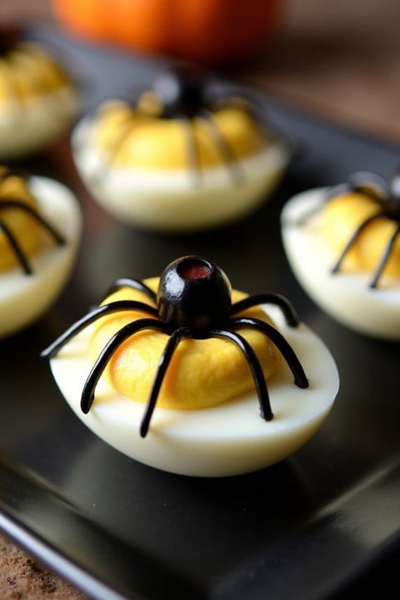 spooky halloween deviled eggs