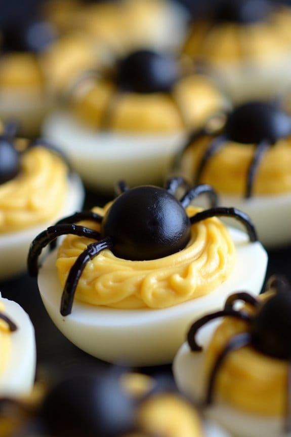 spooky halloween deviled eggs