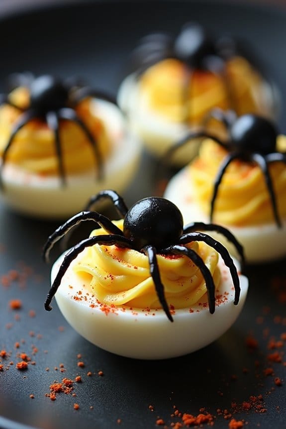 spooky halloween deviled eggs