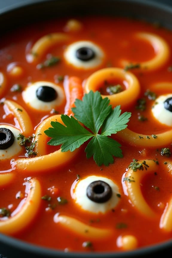 spooky halloween eyeball soup