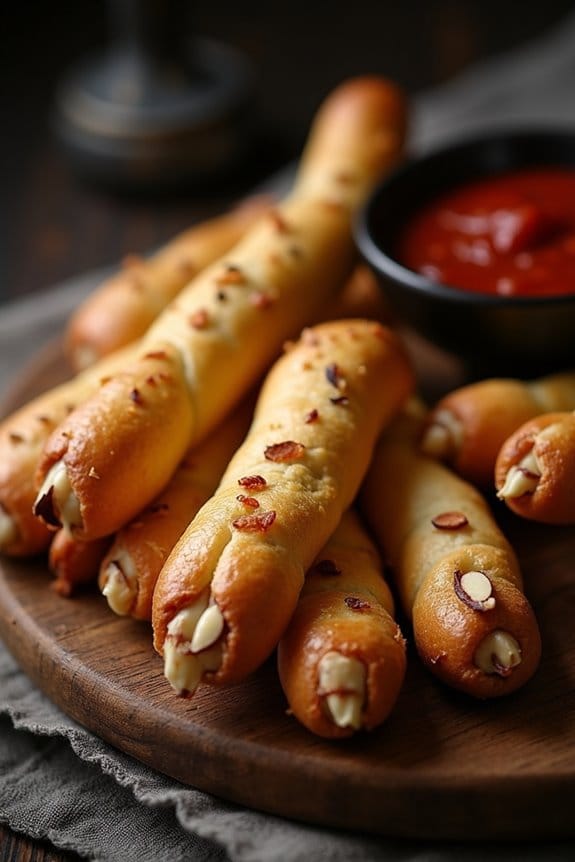 spooky halloween finger breadsticks
