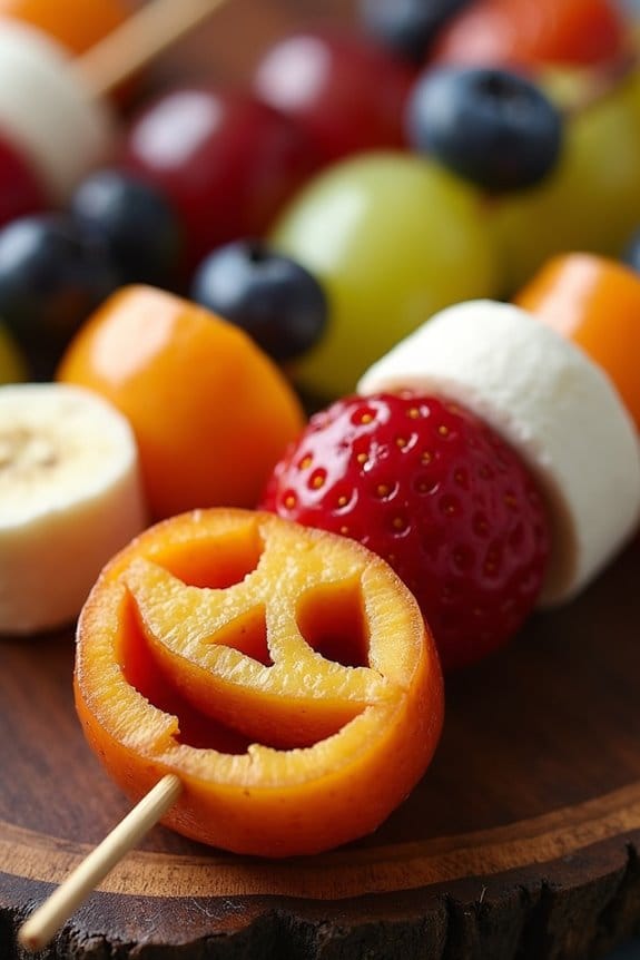 spooky halloween fruit kebabs