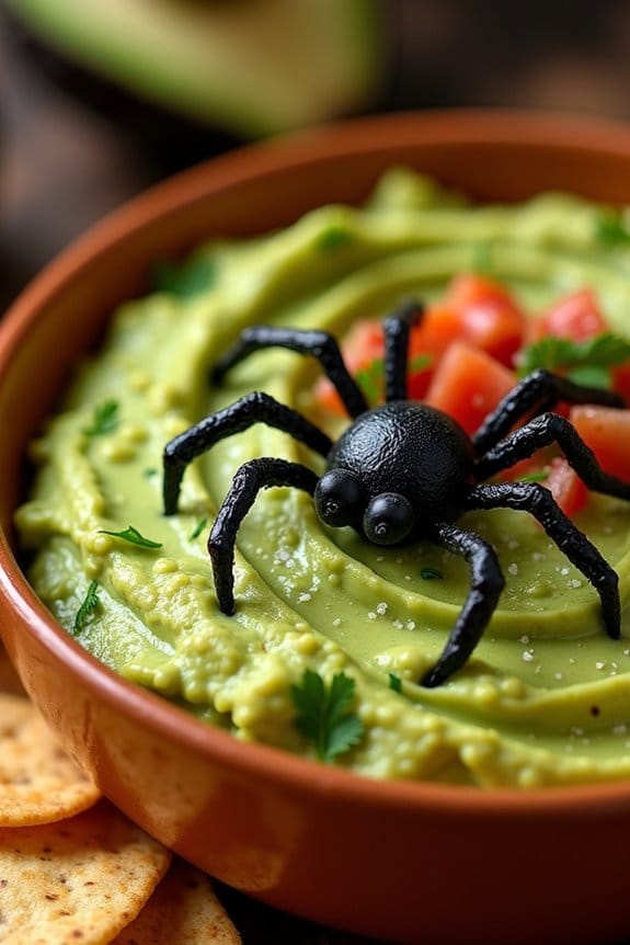 spooky halloween guacamole dip