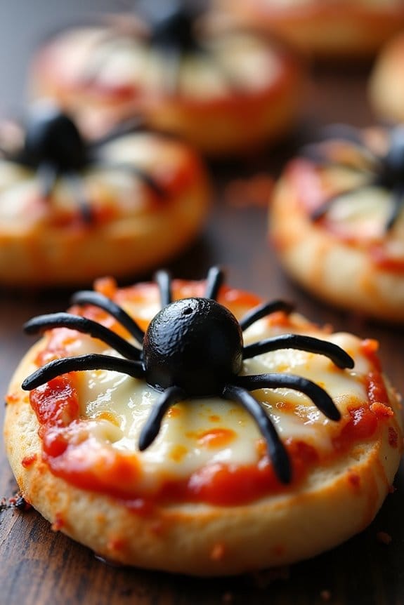 spooky halloween mini pizzas