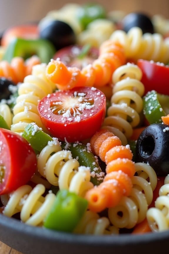 spooky halloween pasta salad