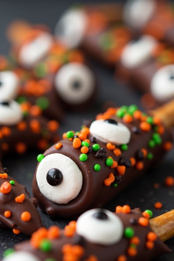 spooky halloween pretzel bites