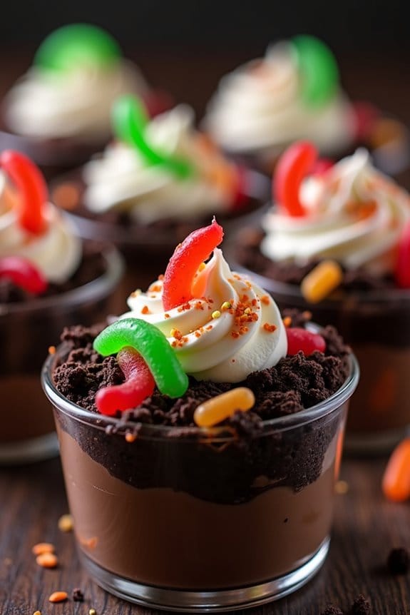 spooky halloween pudding cups