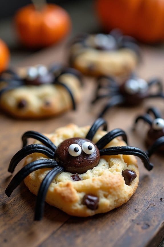 spooky halloween spider cookies