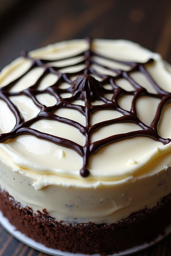 spooky halloween spiderweb cake