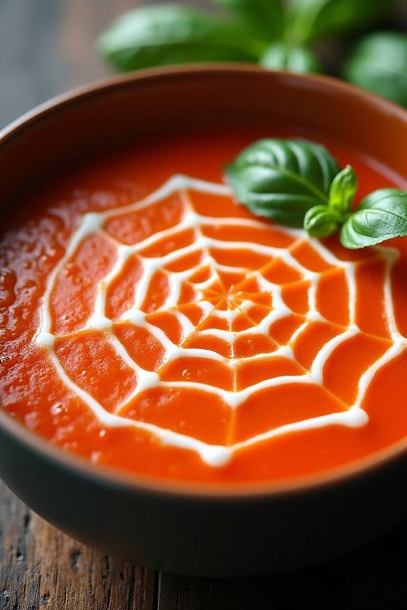 spooky halloween spiderweb soup