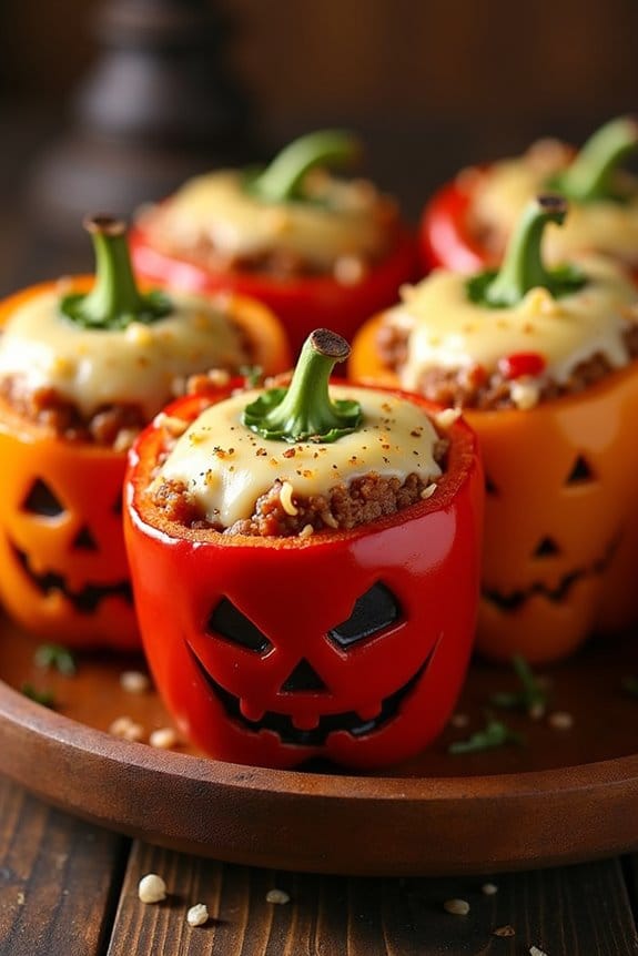 spooky halloween stuffed peppers