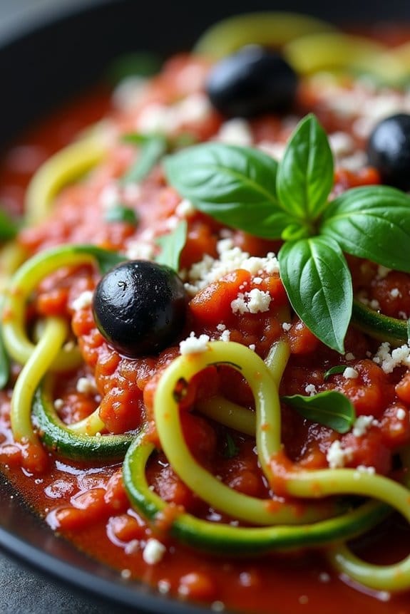 spooky halloween zucchini noodles