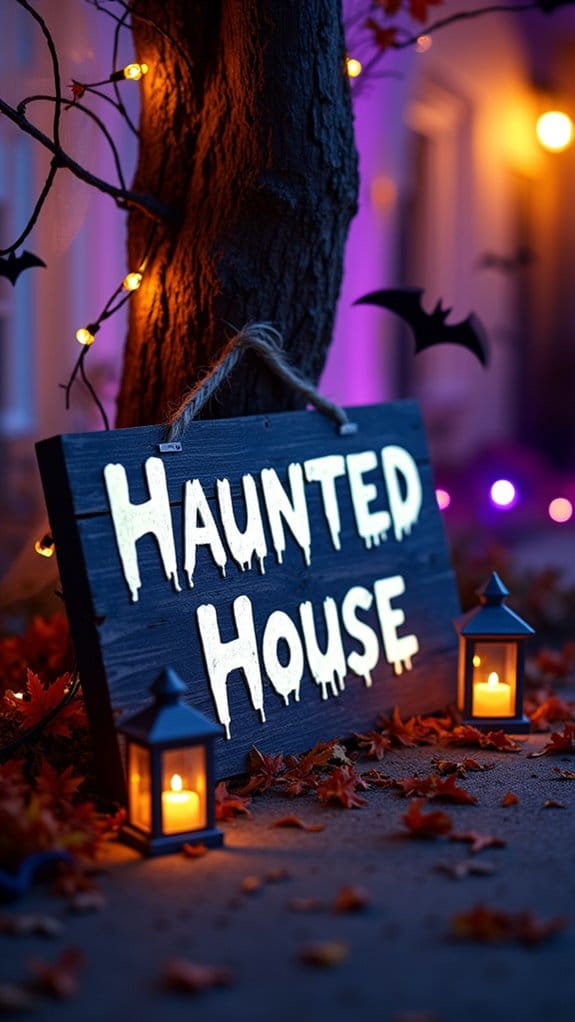 spooky haunted house sign