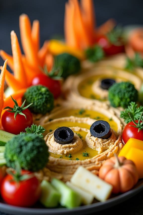 spooky healthy halloween platter