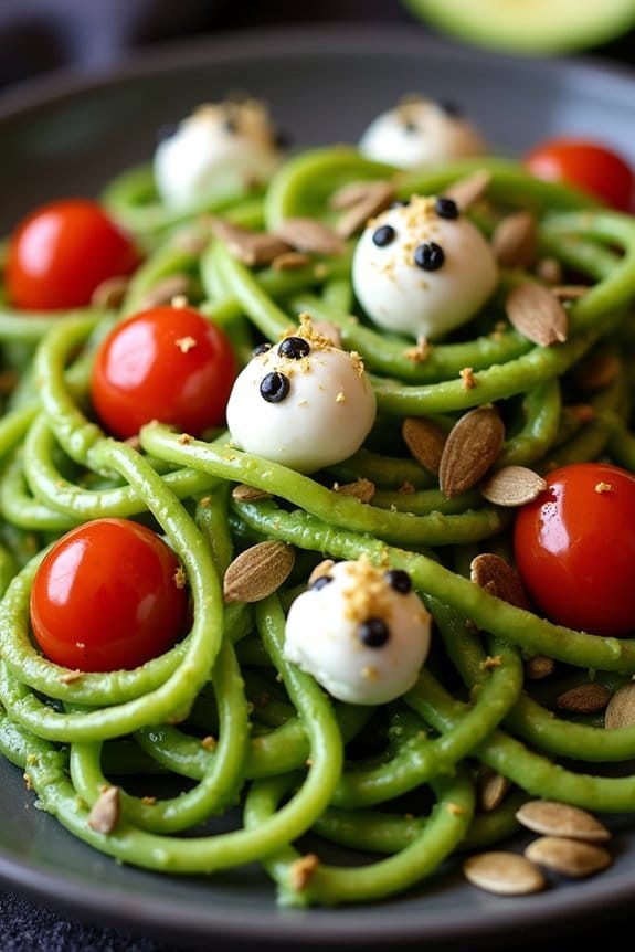 spooky healthy zucchini noodles