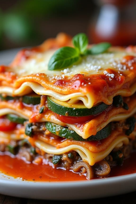 spooky hearty veggie lasagna