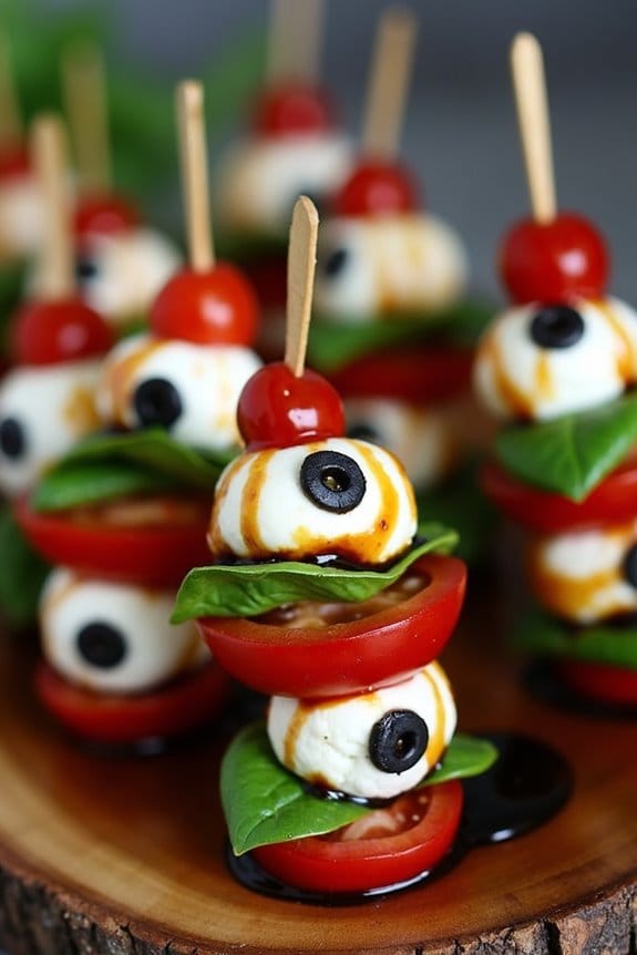 spooky italian appetizer skewers
