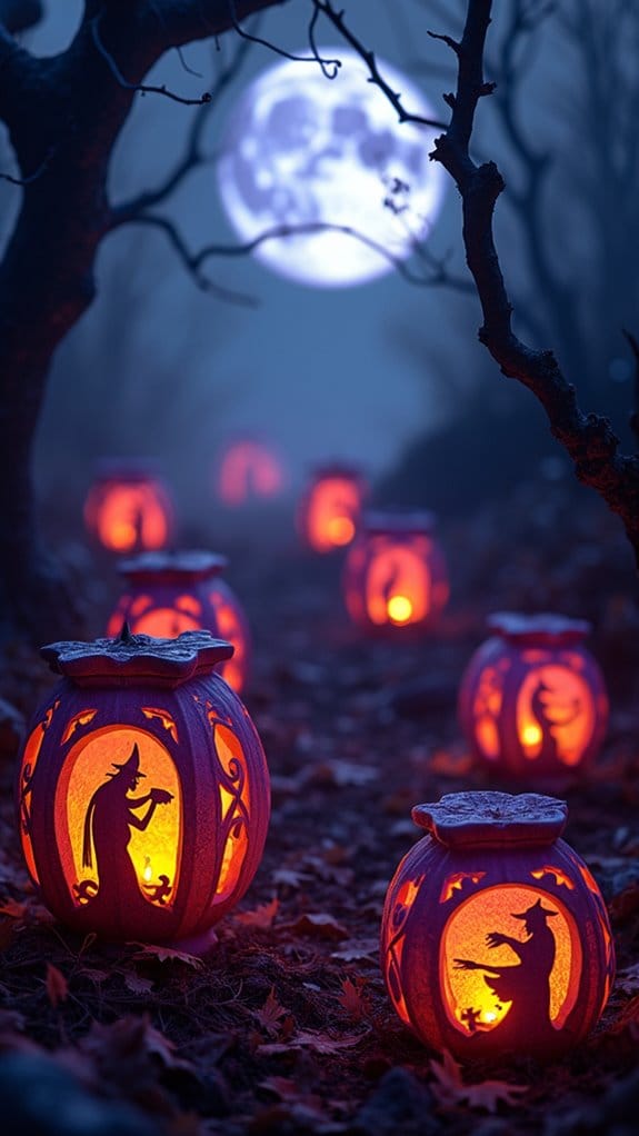 spooky lanterns create shadows