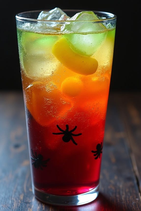 spooky layered halloween drink