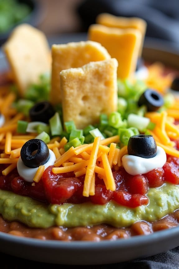 spooky layered taco dip