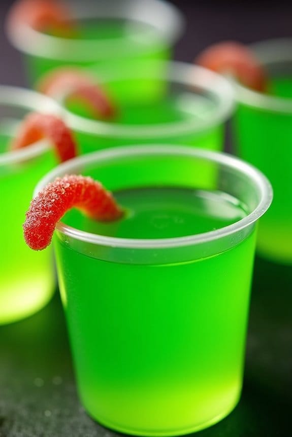 spooky lime jello shots