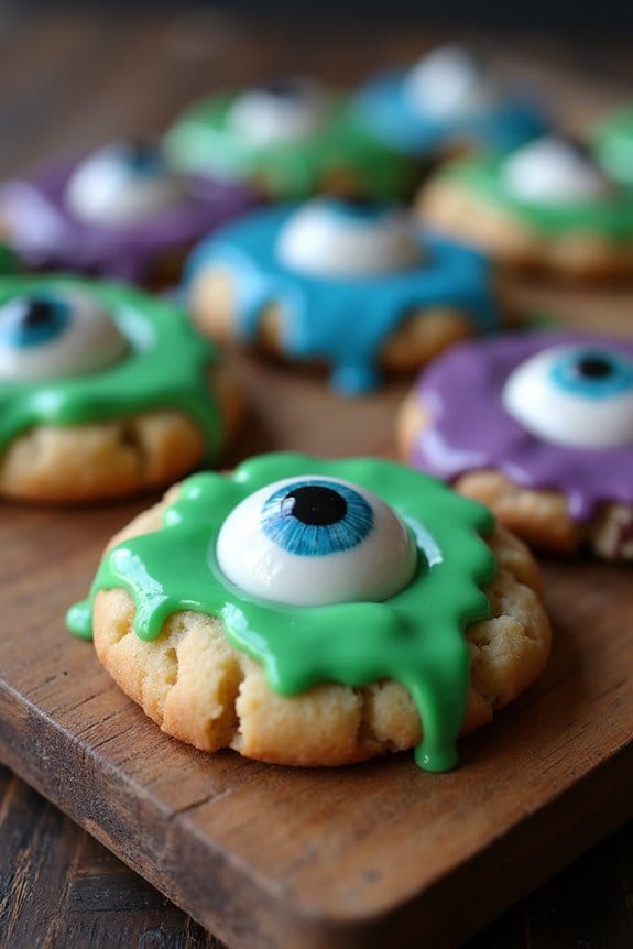 spooky monster eyeball cookies