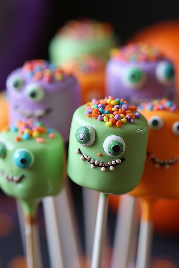 spooky monster marshmallow treats