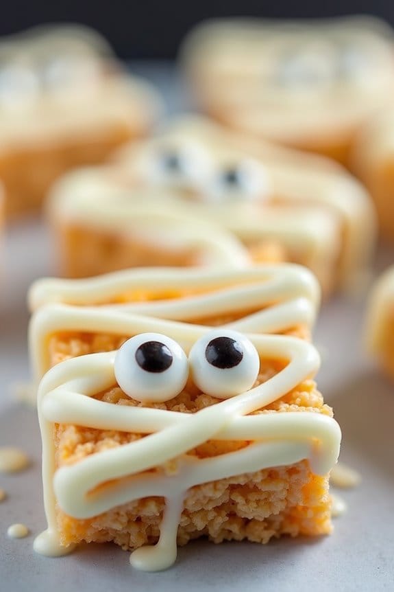 spooky mummy rice treats