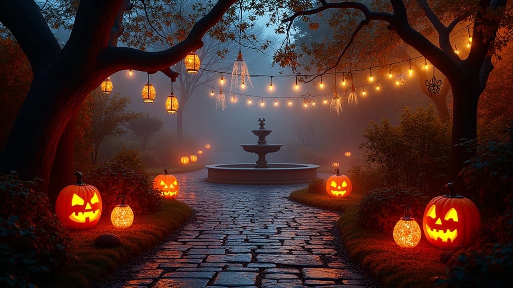 spooky outdoor halloween lighting