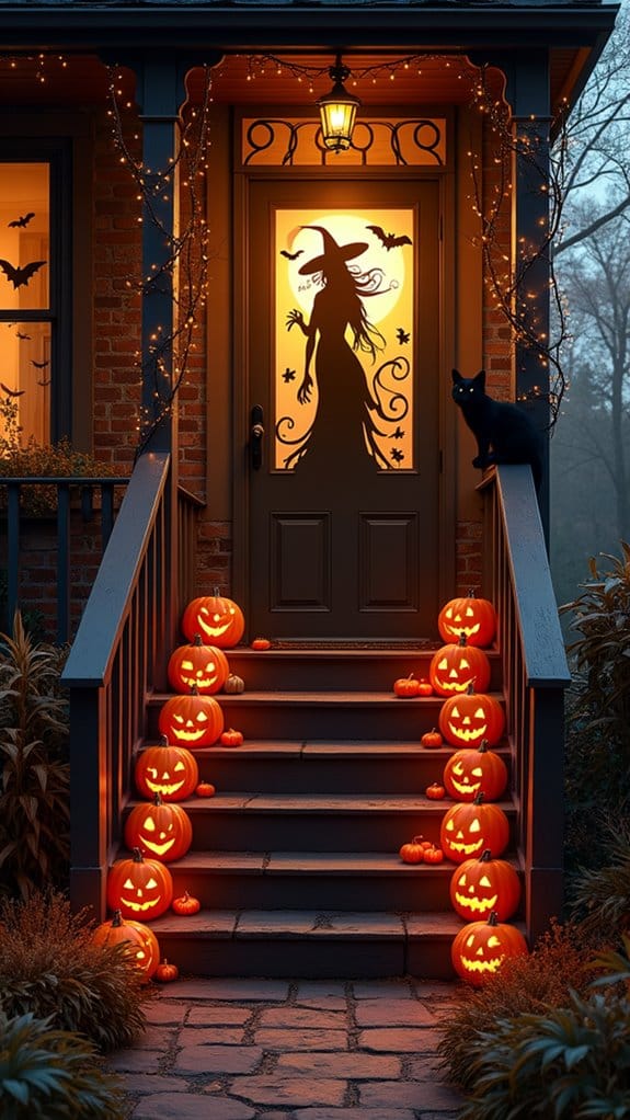 spooky porch silhouettes enhance ambiance