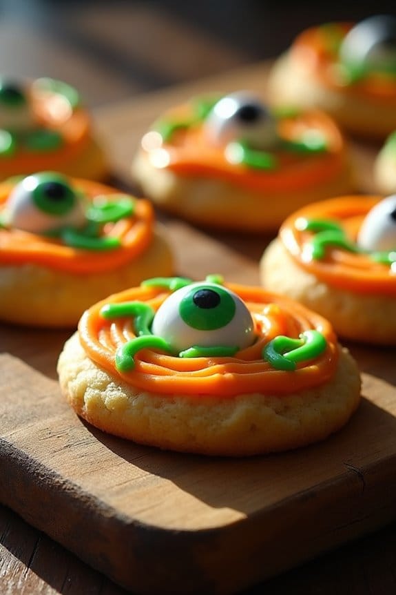 spooky pumpkin eye cookies