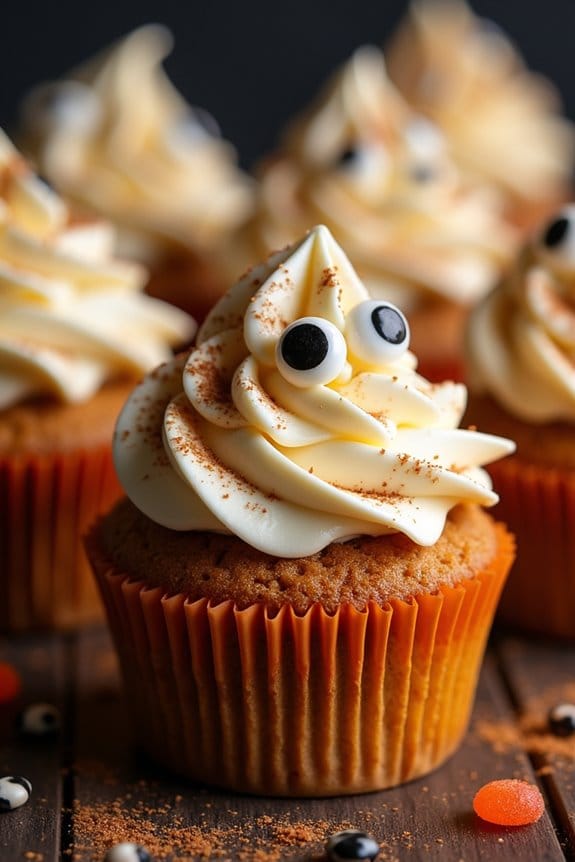spooky pumpkin spice cupcakes