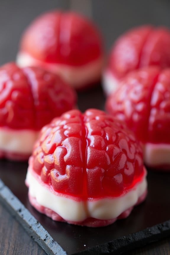 spooky raspberry brain jello