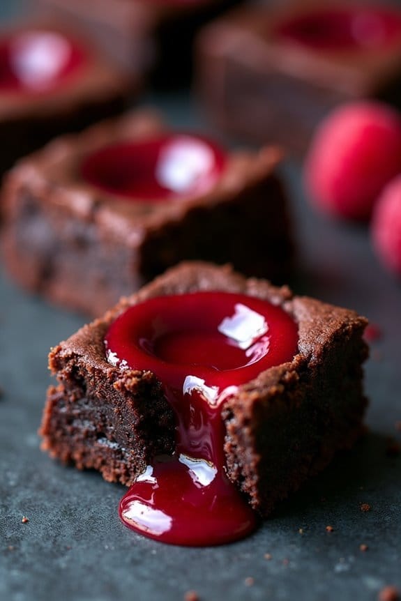 spooky raspberry chocolate brownies