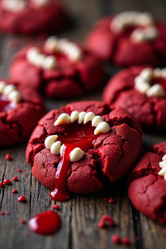 spooky red velvet cookies