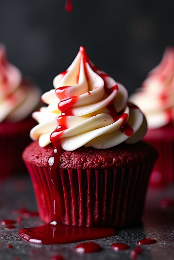 spooky red velvet cupcakes