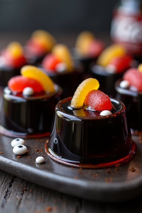 spooky rum cola jello