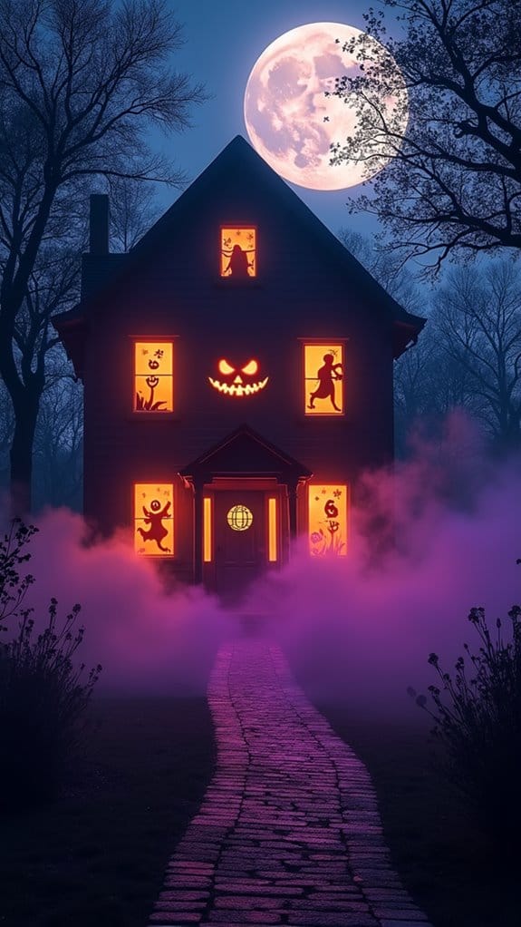 spooky silhouette halloween projections