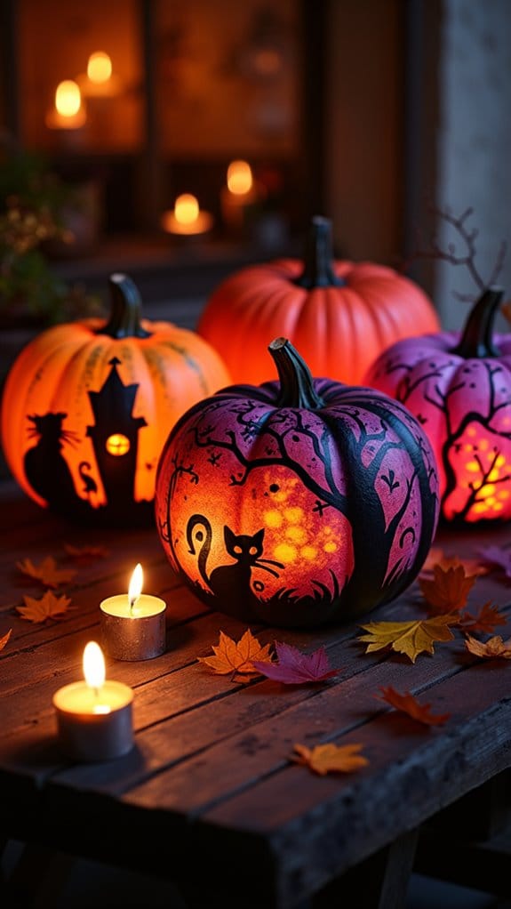 spooky silhouette pumpkin designs