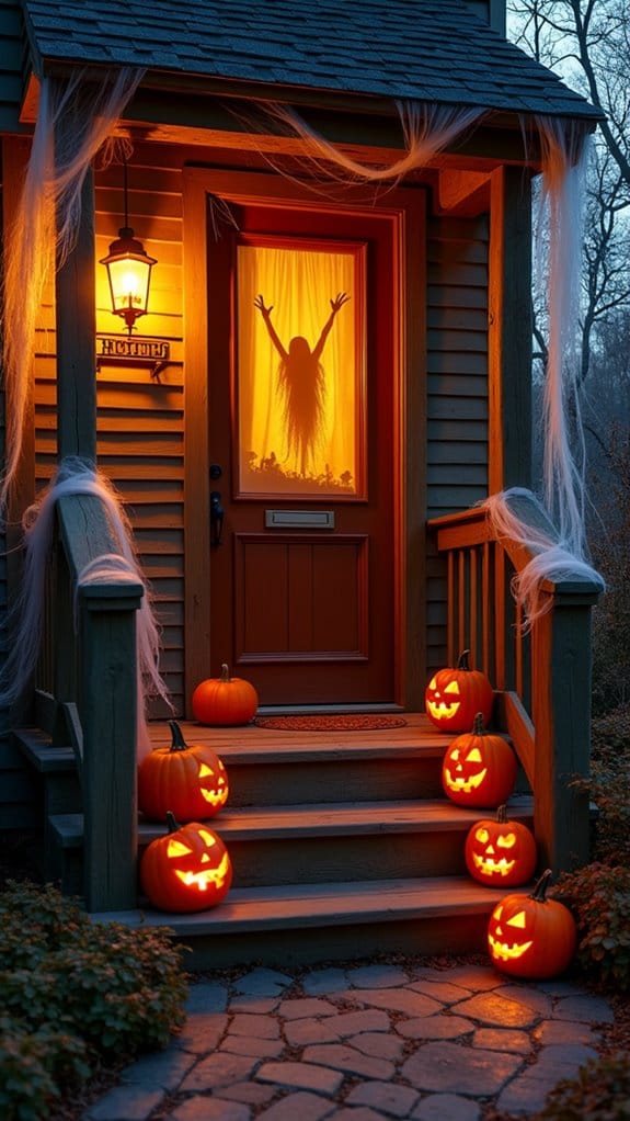 spooky silhouettes welcome trick or treaters