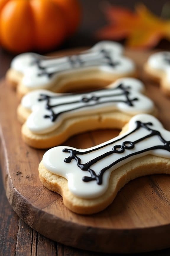 spooky skeleton bone cookies