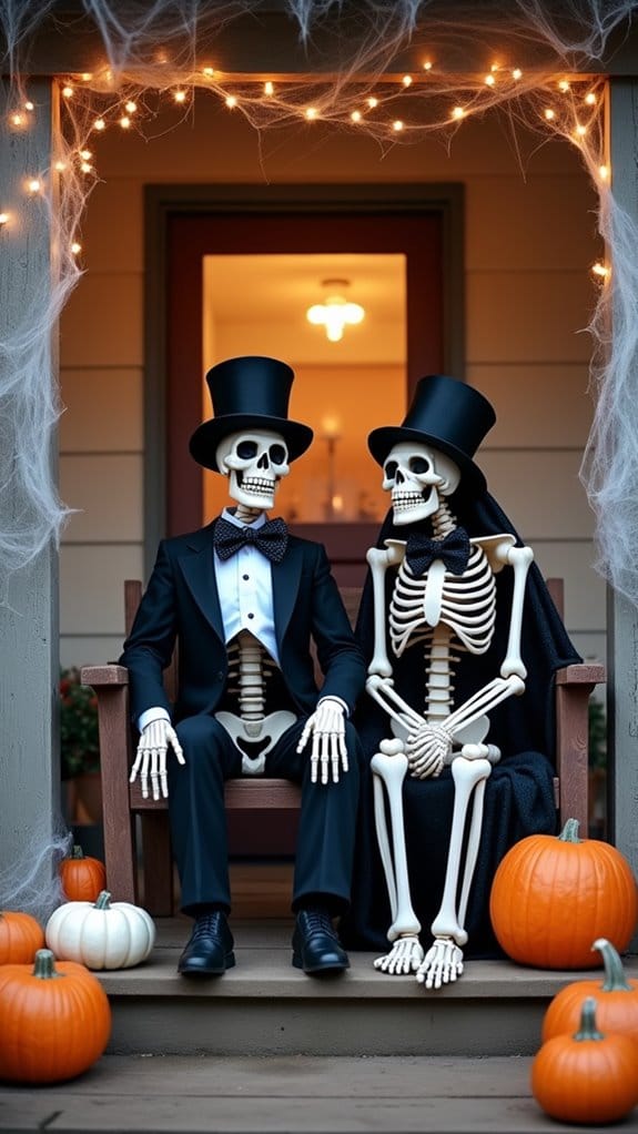spooky skeleton porch decorations