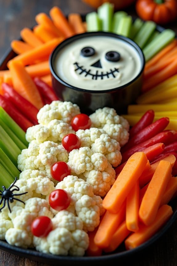spooky skeleton veggie tray