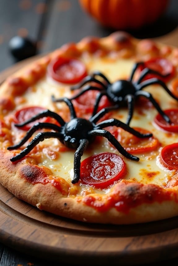 spooky spider themed pizza delight